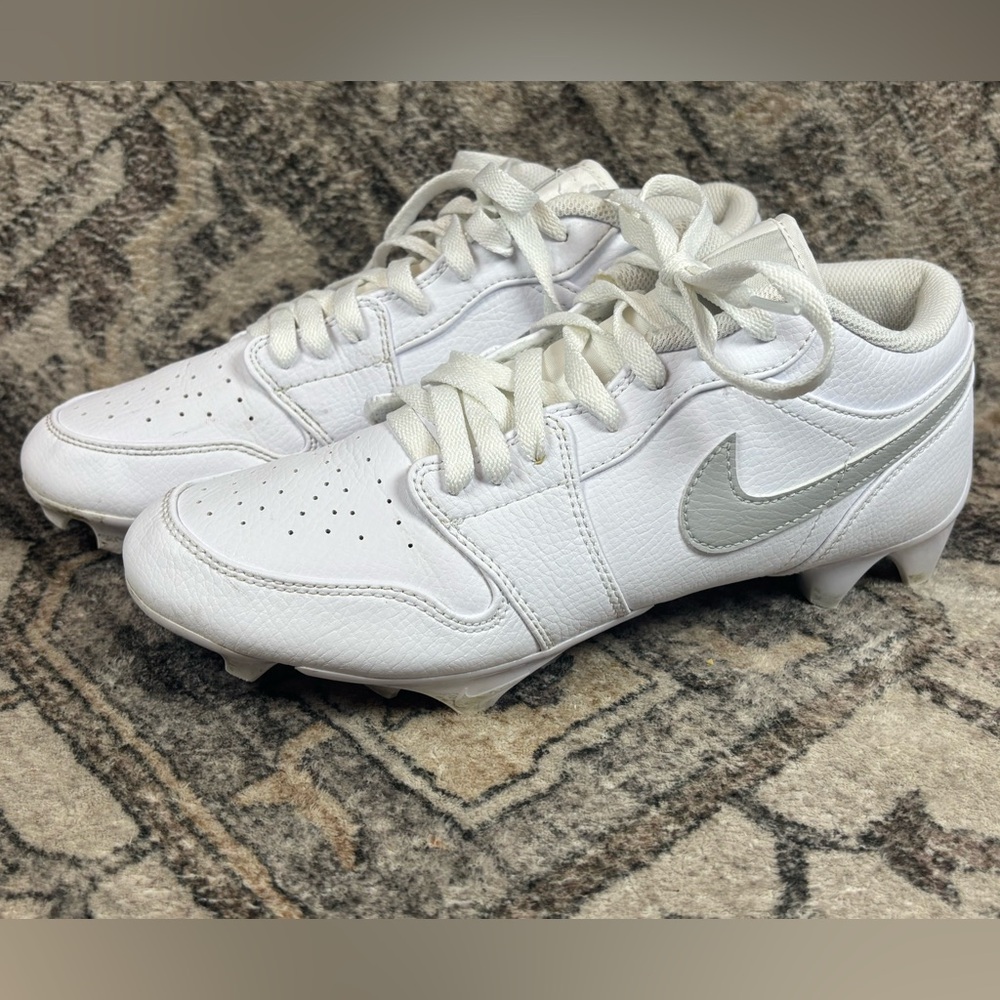 Nike Air Jordan 1 Low TD Football Cleats White Grey Fog FJ6245-101 Men’s 8‎